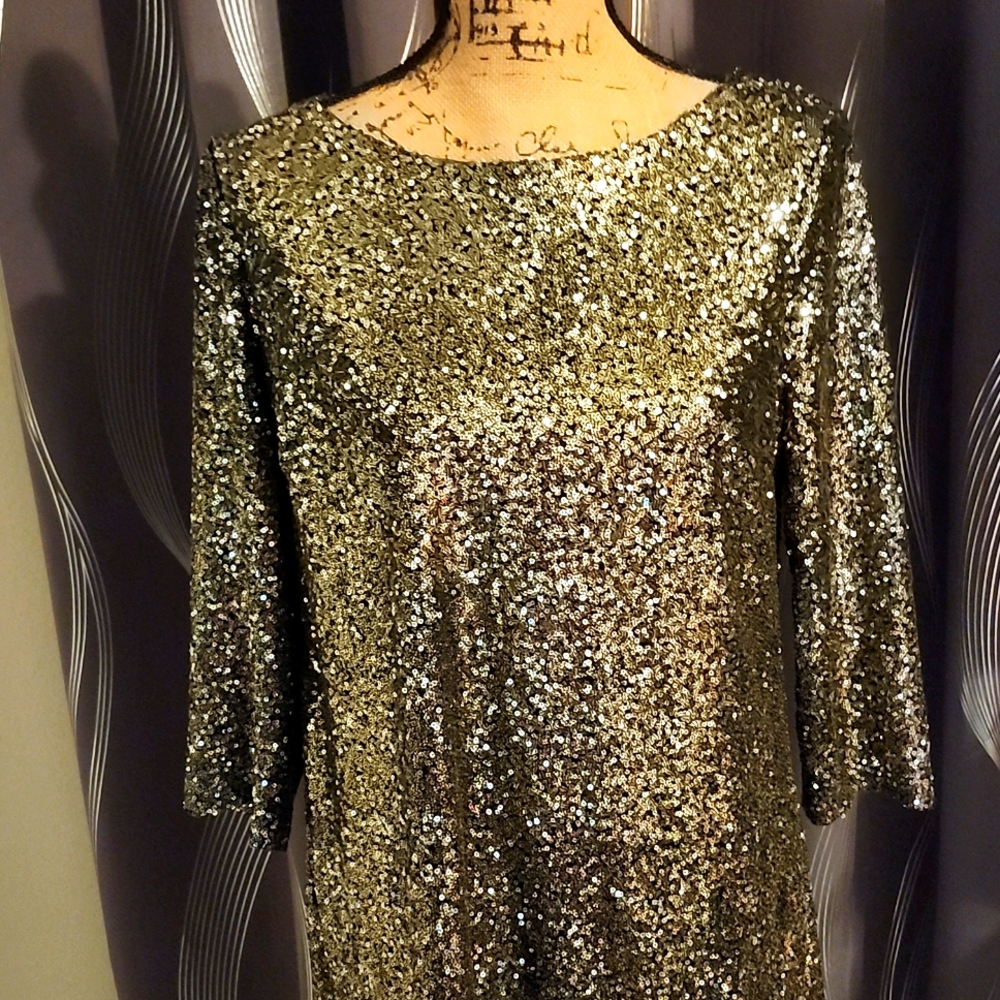 Worthington black and gold party dress